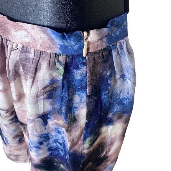 Haute hippie skirt 100% silk moody watercolor galaxy  mini skirt xs - Picture 4 of 8